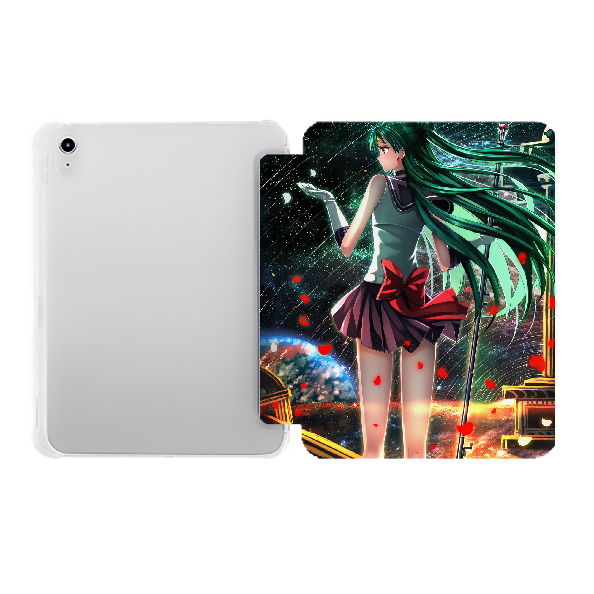 （画像用） 美少女戦士セーラームーン Sailor Moon IPad ケース ペン収納付き 三つ折りスタンド PUレザー×シリコン 対応機種9.5/10.5/10.9インチ